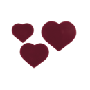 Raspberry decorative hearts 3 sizes 96kpl 03700795759301