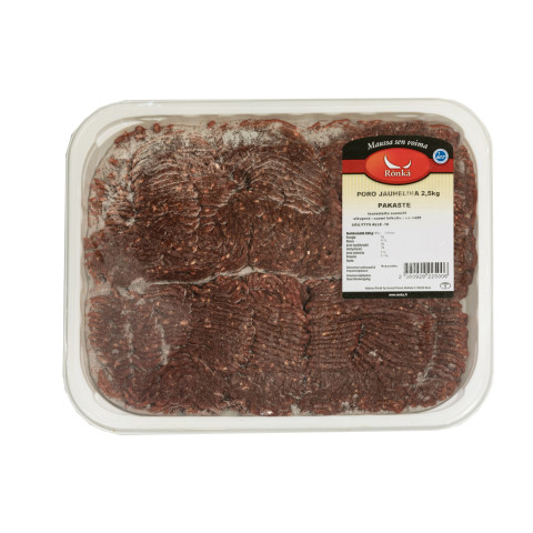 Reindeer minced meat ap 2,5kg frozen 02360929200003