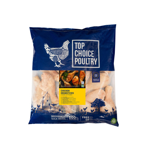 Chicken drumstick hock/on 10x1kg bag/box IQF LT 04770513126172