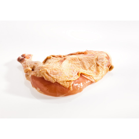 Prims cornfed chicken breast 'supreme' ~180-220g skin/on wingbone/in 2VP 5kg/box frozen 05706813003874