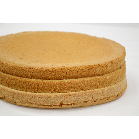 Cake base round 22 cm 10 x 480 g (à 3 parts) lactose free, milk free frozen 06416661017006