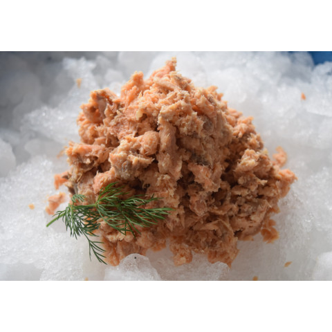 ASC Smoked salmon shredded 3x3kg/9kg lt frozen 08717202060023