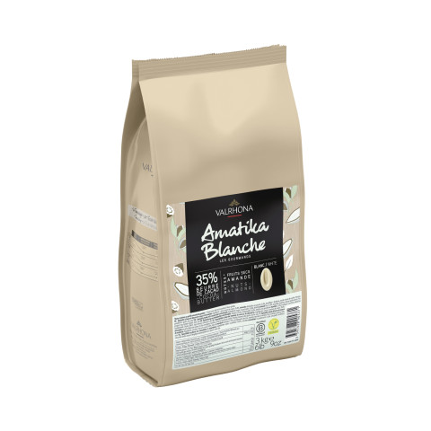 Amatika Blanche 35% vegansk chokladknapp 3kg 03395328905371