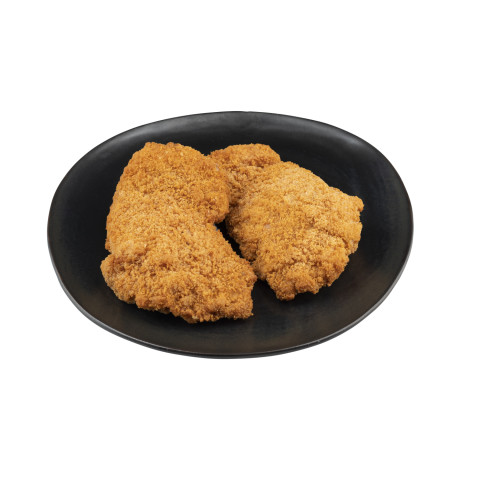 Kycklings lårsteksschnitzel stekt panerad ca90-120g/4kg fryst 06405857316504