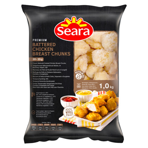 Kyckling brösfilébitar 20-35g tempura stekt 10x1kg styckfryst 17894904218575