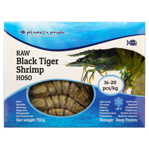 Black Tiger jätteräka 16-20 10x1kg/750g hel rå fryst 05710881117128